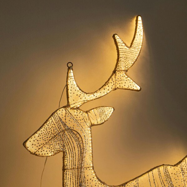 Samuel Alexander 71cm Light up Gold Aura Leaping Christmas Reindeer with LEDs