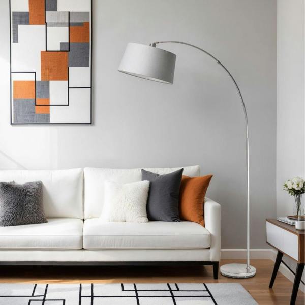 Jive Satin Chrome Arc Floor Lamp