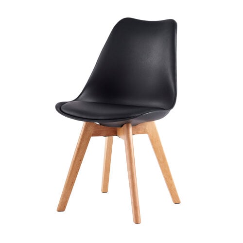 Set of 4 Dining Chairs with Solid Wooden Legs and Seat Cushion Pads Eva