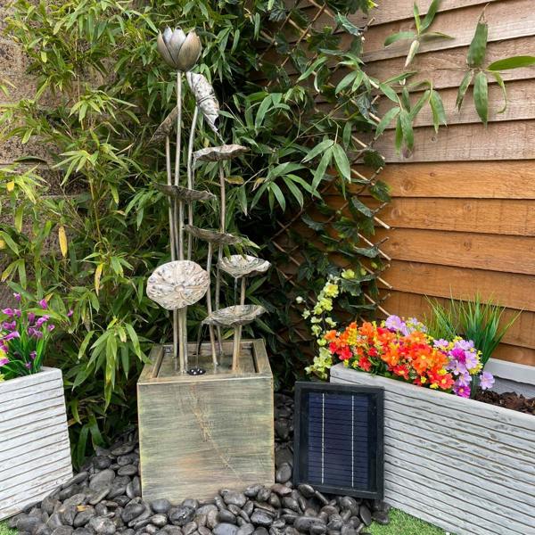 Tranquillity Water Features Grand Zinc Flower Modern Metal Water Feature