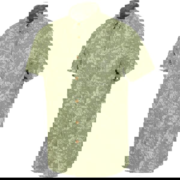 Mountain Warehouse Mens Tropical Short-Sleeved Shirt - Dark Green - 