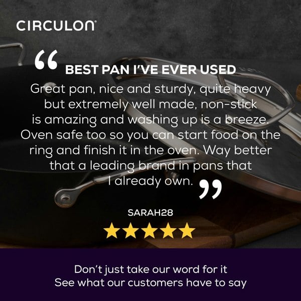 Circulon Style Hard Anodised Deep Chefs Casserole, 26cm/5.2L