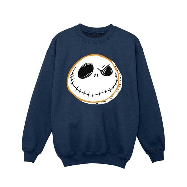 Disney Girls The Nightmare Before Christmas Jack Face Sweatshirt - Navy Blue