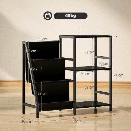 Wyld Haus Tapalo Wooden Black 3 Tier Stand Side Table