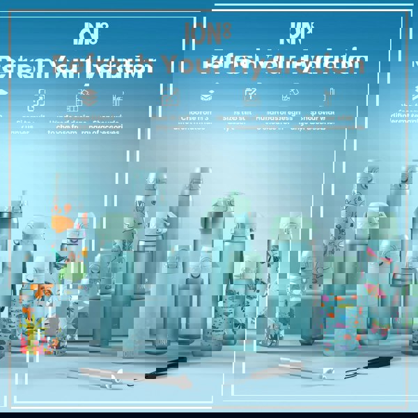 ION8 Leak Proof Kids Water Bottle, Stainless Steel, Mermaids, 400ml (13oz)