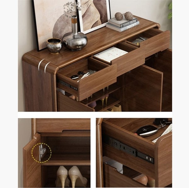 Dale Shoe Storage, Shoe Cabinet in a lifestyle setting with bathroom mirror cabinet