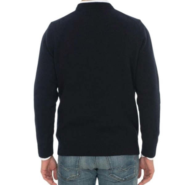 Lyle & Scott Lambswool Knitted Dark Navy Blue Sweater XS