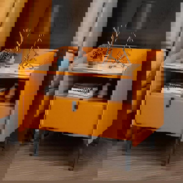 Insula Bedside Table-Weilai Concept-Orange-Weilai Concept