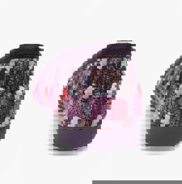 Sleepers SAMIRA Womens Polka Dot Velour Lined Ballet Slippers Purple/Multi