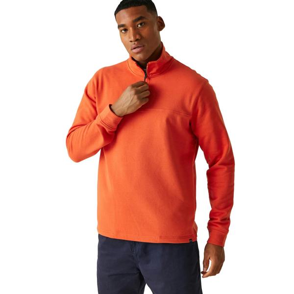 Regatta Mens Agilno Half Zip Fleece Top - Rusty Orange - 