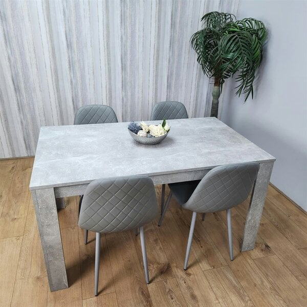 Kosy Koala Wooden Rectangle Dining Table Sets with Set of 4 Chairs for Dining Room, Grey