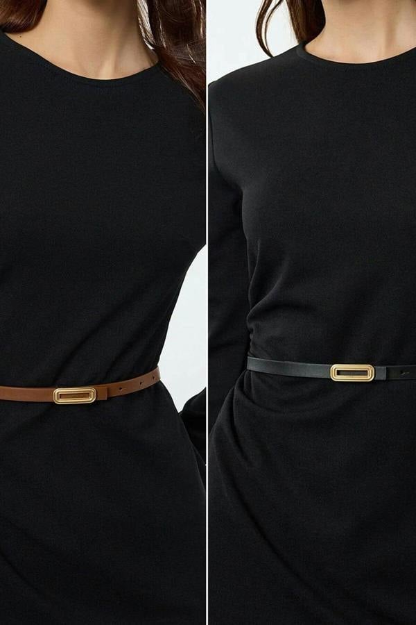 WOVCOR Double Pack Rectangular Buckle Women's Belt