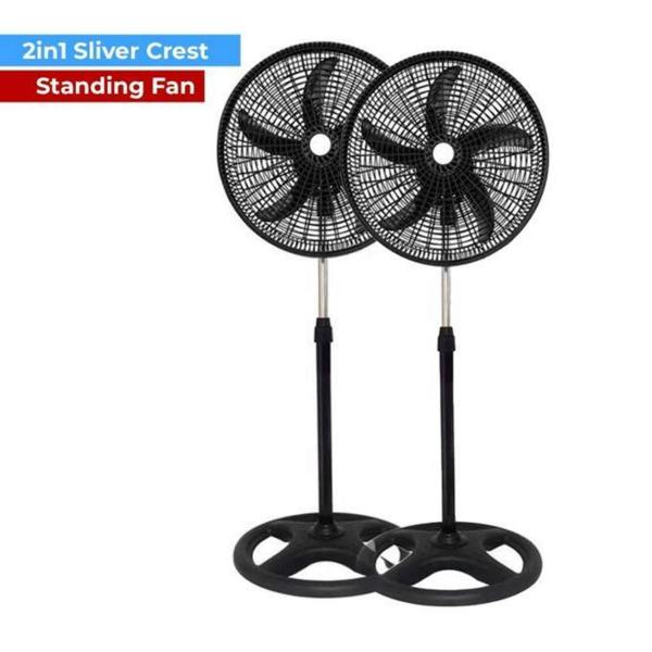 Dyzi 18 Inch Oscillating Pedestal Fans 3 Speed Round Base Pack of 2