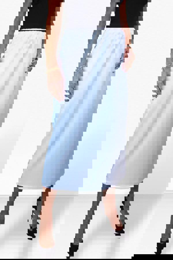 Paulo Due Women's Midi Maxi Matte Satin Skirt Elasticated Waist