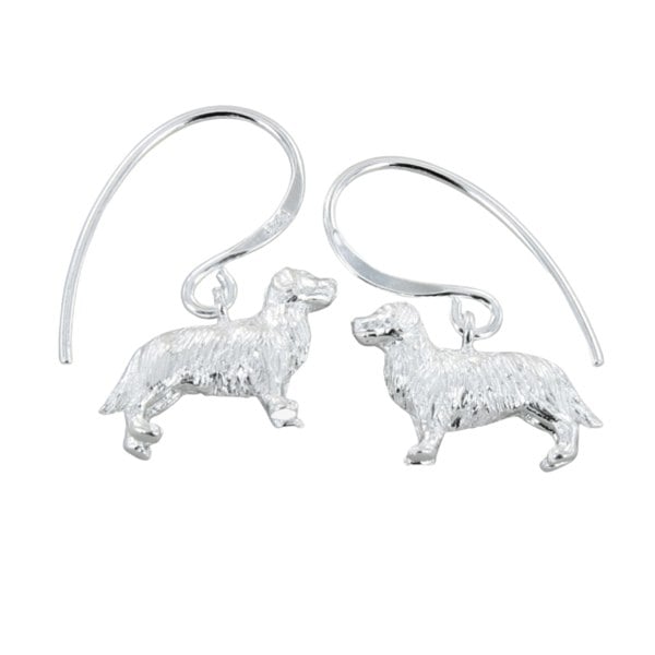 Silver Retriever Drop Earrings - Reeves & Reeves