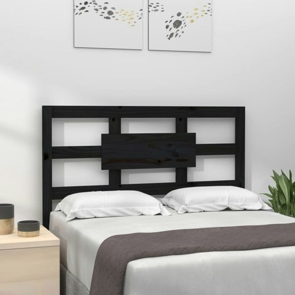 Berkfield Bed Headboard Black 95.5x4x100 cm Solid Wood Pine