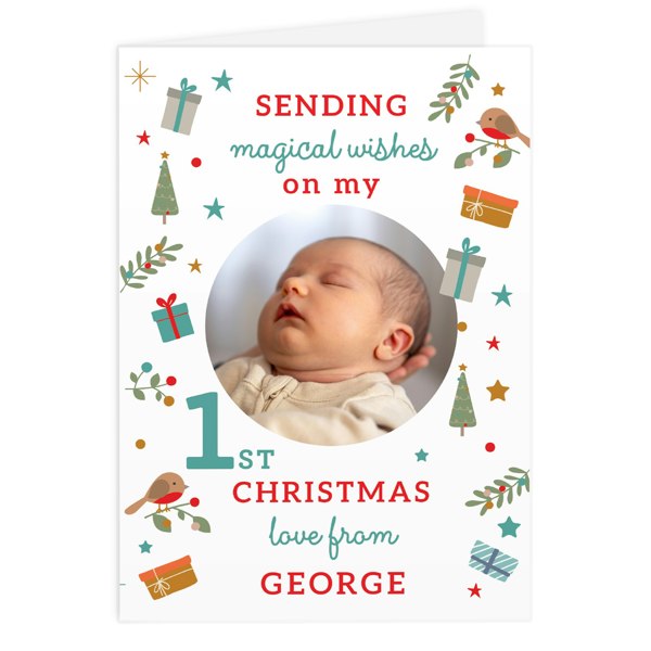 Personalised Memento Company Personalised My 1st Christmas Photo Upload Pack of 10 Cards
