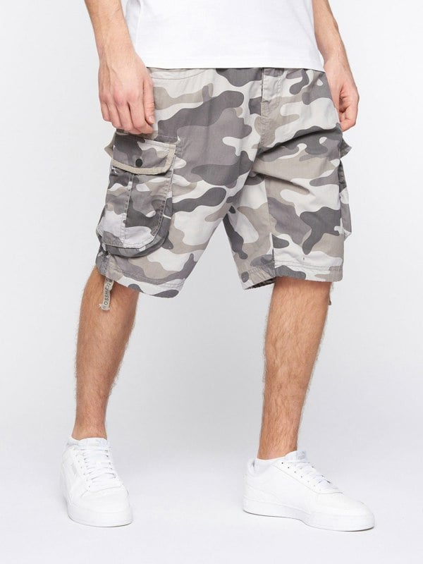 Crosshatch Jimster Shorts Charcoal Camo