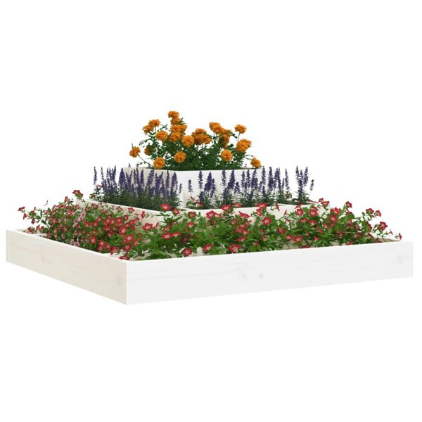 Berkfield Planter White 80x80x27 cm Solid Wood Pine