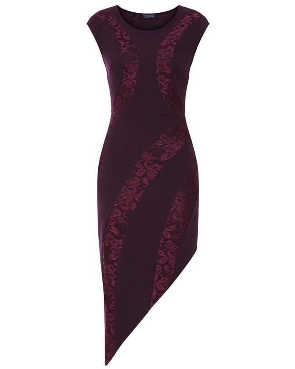 HotSquash Bodycon Dress with Lace Panelling