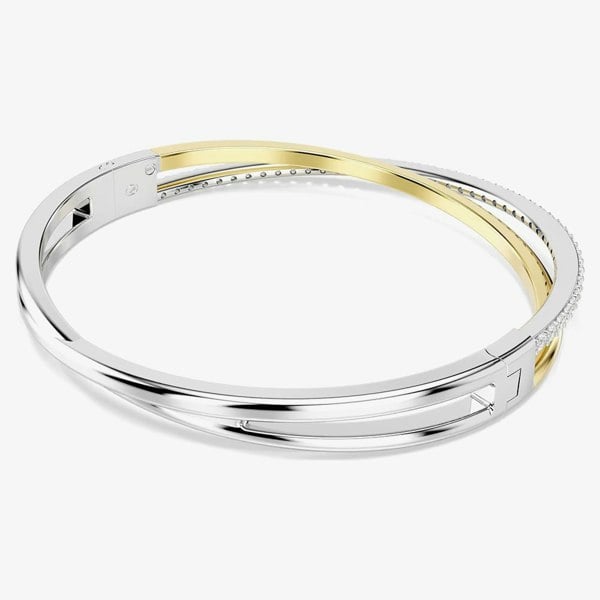 Swarovski Hyperbola Crossover Crystal Two Tone Bangle 5689720
