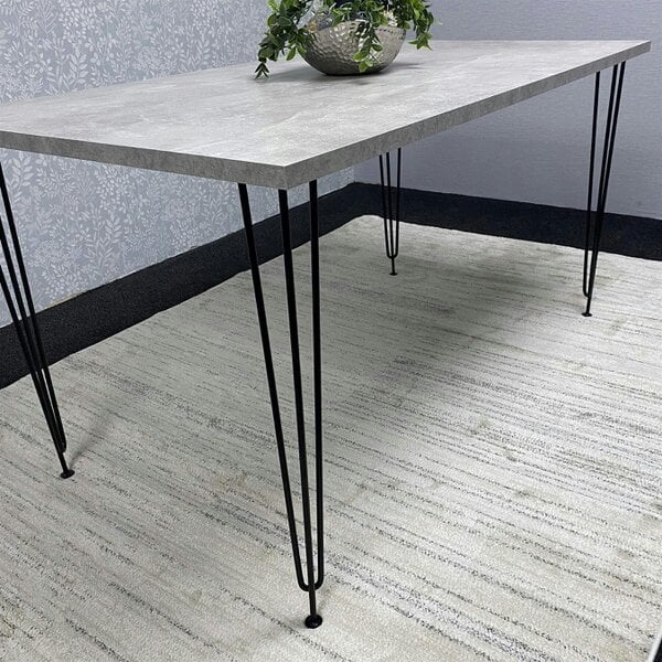 Kosy Koala Modern Grey Rectangular Dining Table with Hairpin Legs Compact Kitchen Table