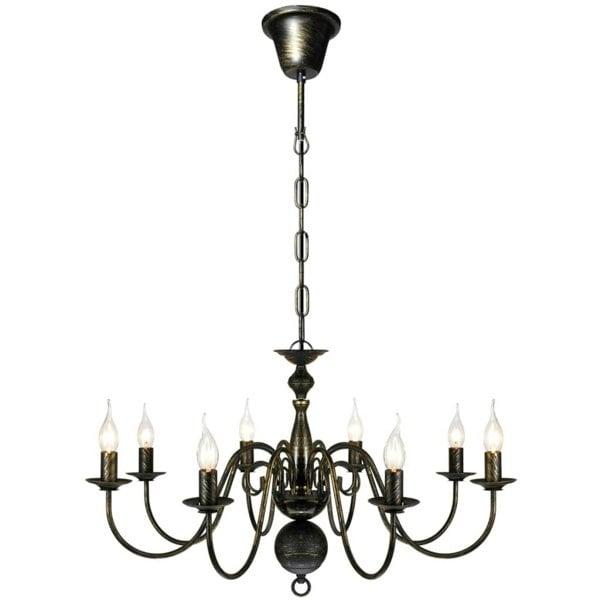 Berkfield Antique Black Metal Chandelier 8 x E14 Bulbs