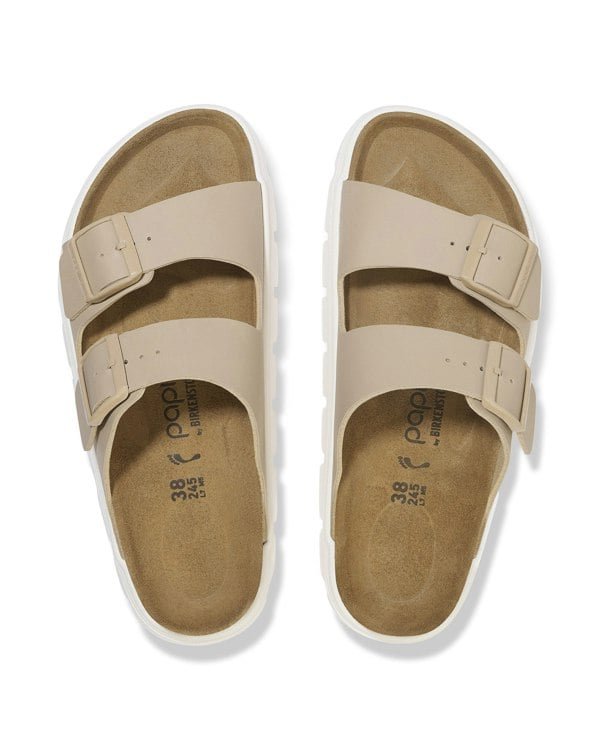 Birkenstock Papillio Arizona Chunky Womens Birko-Flor Sandals - Sandcastle/White