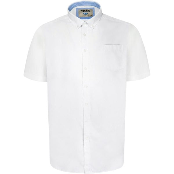 Duke Mens D555 James Oxford Kingsize Short-Sleeved Shirt - White