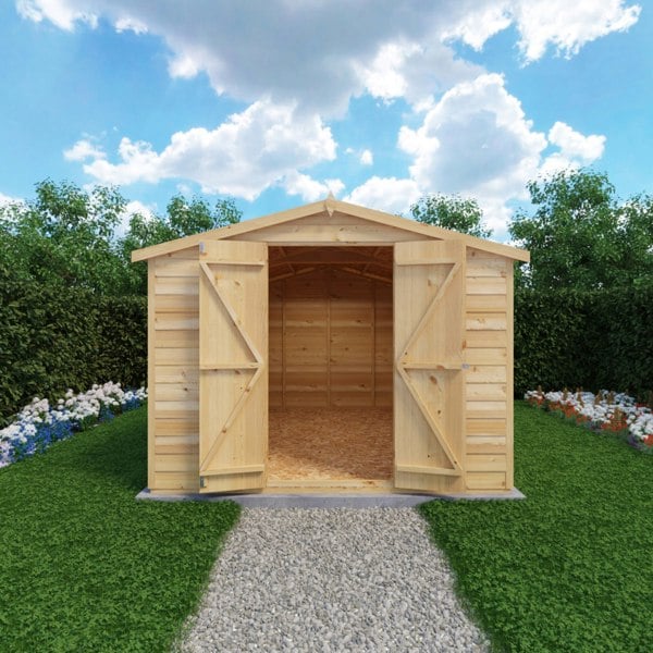 Shire Overlap Double Door No windows 10x8 Storage Shed