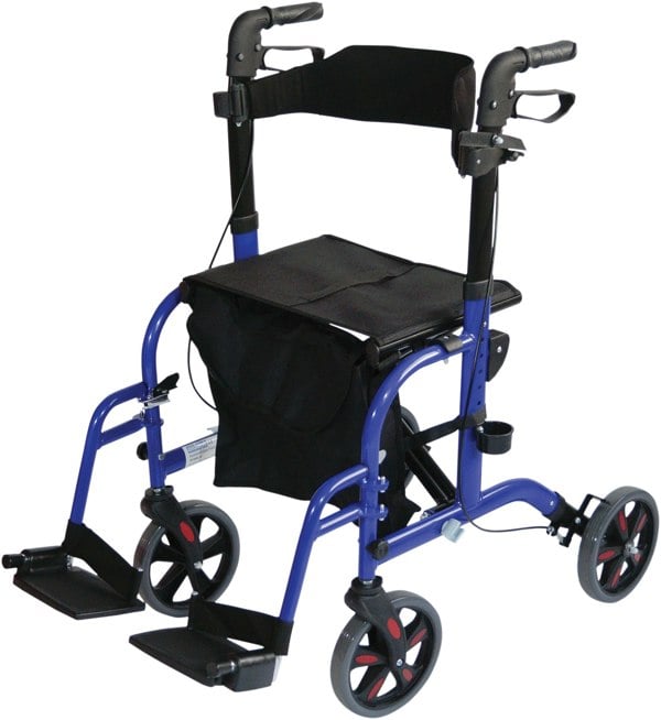 Aidapt Duo Rollator And Transit Chair Blue
