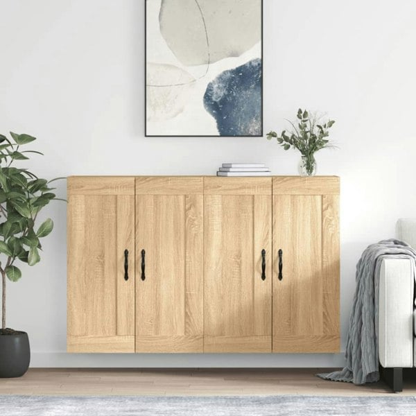 Berkfield Wall Mounted Cabinets 2 pcs Sonoma Oak Engineered Wood