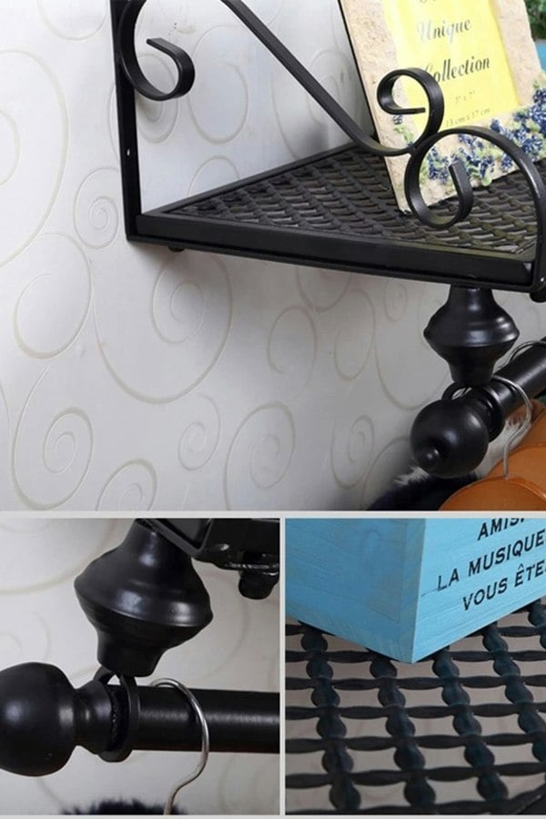 Living and Home 28 x 80cm Wall Mounted Metal Clothes Shelf Garment Shop Display Rack Bedroom