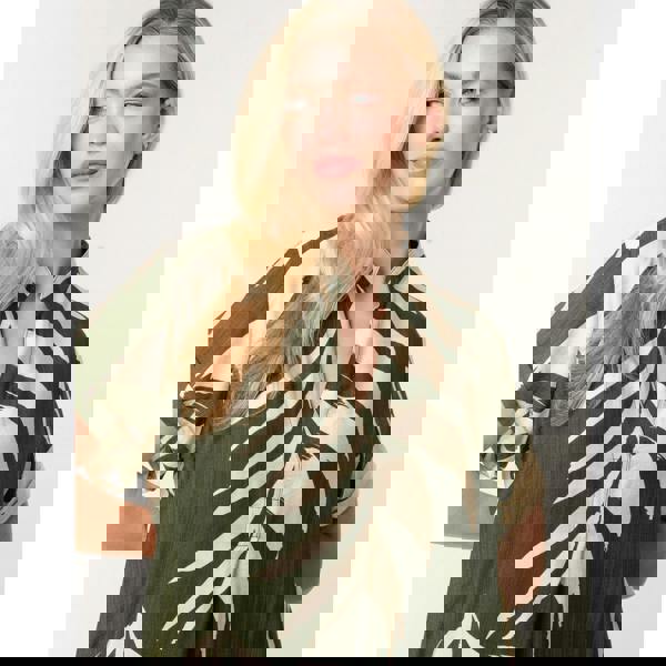 Blue Vanilla Palm Print Tunic Top