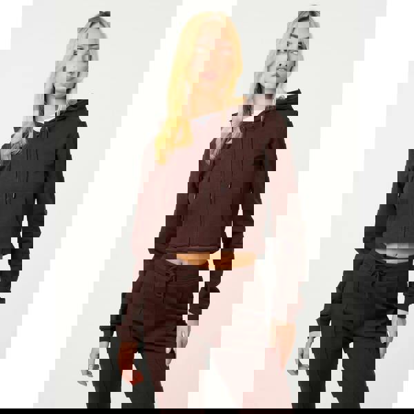 Pink Vanilla Zip Up Cropped Hoodie