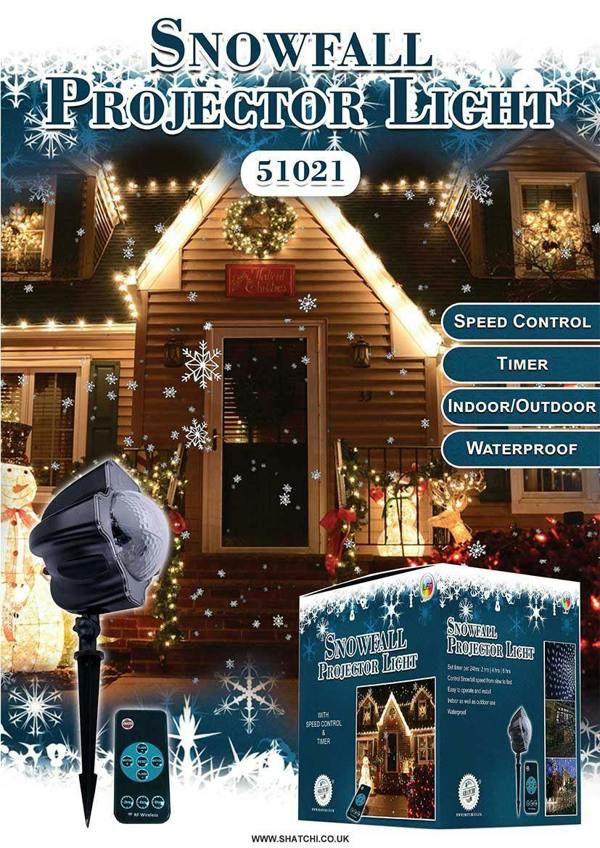 32ft RGB Snowfall Projector Light with Timer, RF Remote and IP44 Outdoor Decorative Lighting image 3
