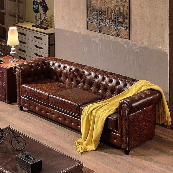 Vintage Chesterfield Three Seater Sofa-Weilai Concept-Weilai Concept