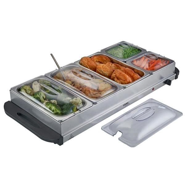 Cooks Professional 5 Section Buffet Warmer | 9.6L | Silver