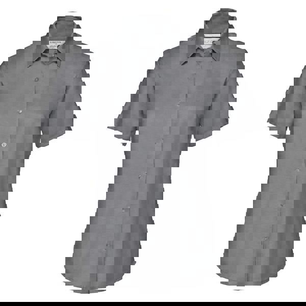 Russell Collection Womens/Ladies Oxford Short-Sleeved Shirt - Silver