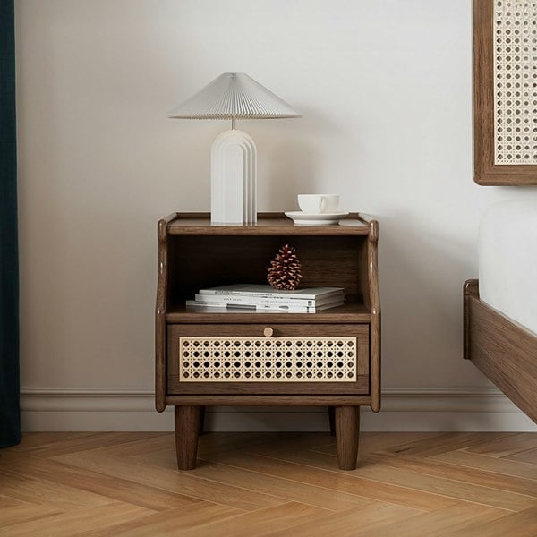 Nelson Bedside Table, Rubber Wood-Rit Concept-Rit Concept