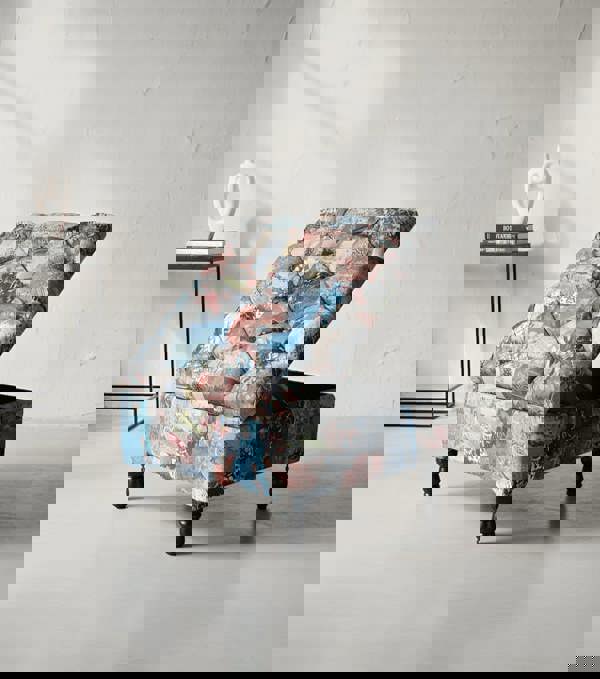 PREMIUM Ottoman storage square Demask multicolour - ISTOOLS