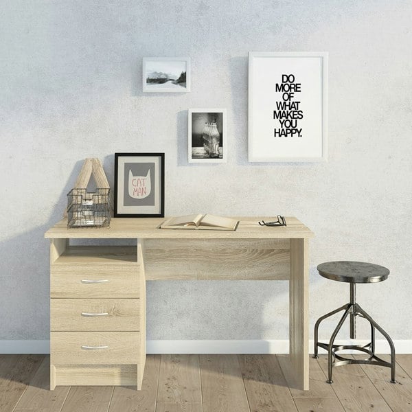 Furniture To Go Function Plus Desk 3 Drawers in Oak
