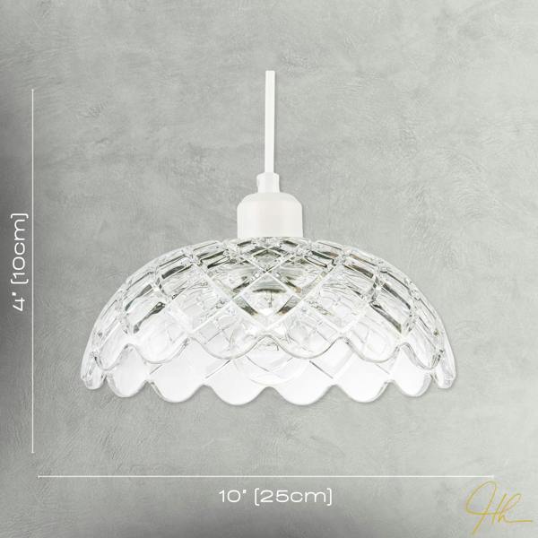 Modern Thick Transparent Glass Light Shade with Wavy Scalloped Edge Image 7