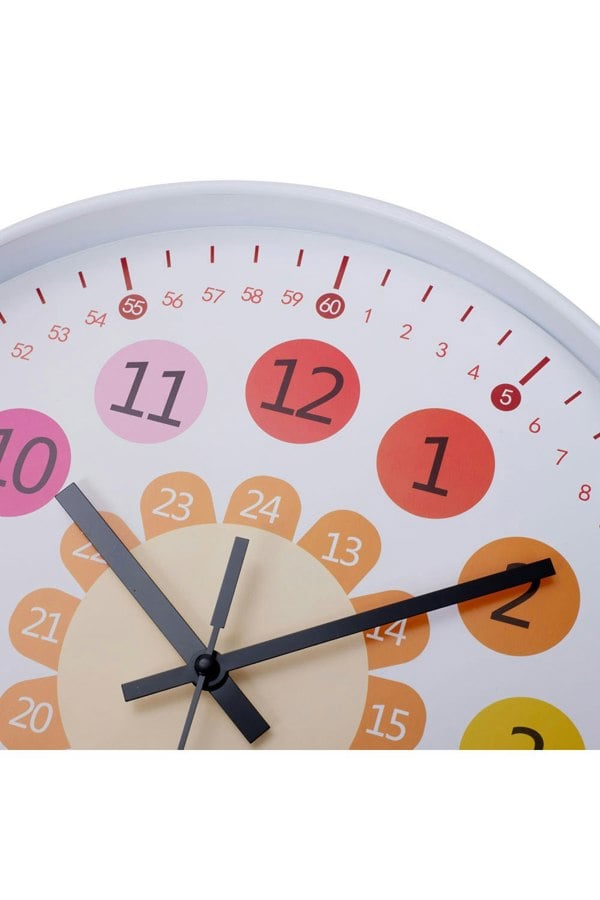 Living and Home 12-inch Brightly Coloured Dual-Scale Battery Operated Wall Clock