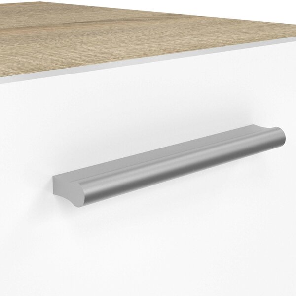 Wyld Haus Daejeon White and Natural Oak Effect Wood Bedside Table 2 Drawers