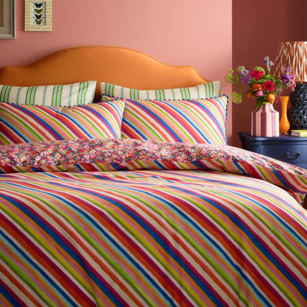 Sophie Robinson Darling Ditsy 100% Cotton Reversible Duvet Cover Set Bright