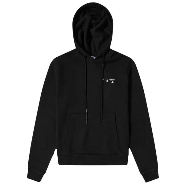 Off-White Monotone Arrow Logo On Back Black Hoodie