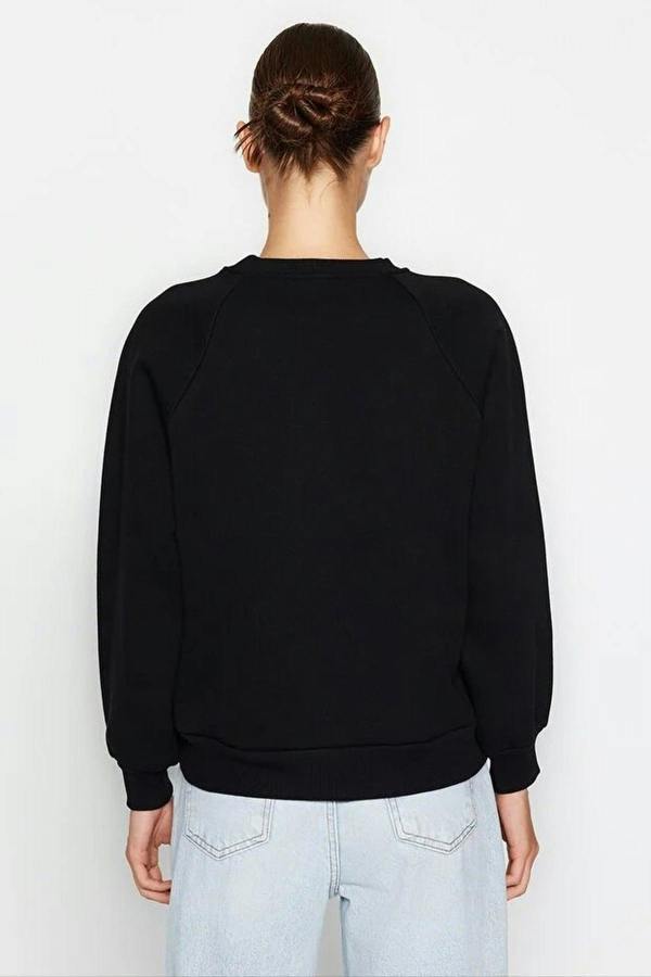WOVCOR Basic Raglan Sleeve Crew Neck Knit Sweatshirt