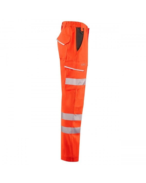 Leo Workwear Winsford EcoViz Stretch Cargo Trouser Orange