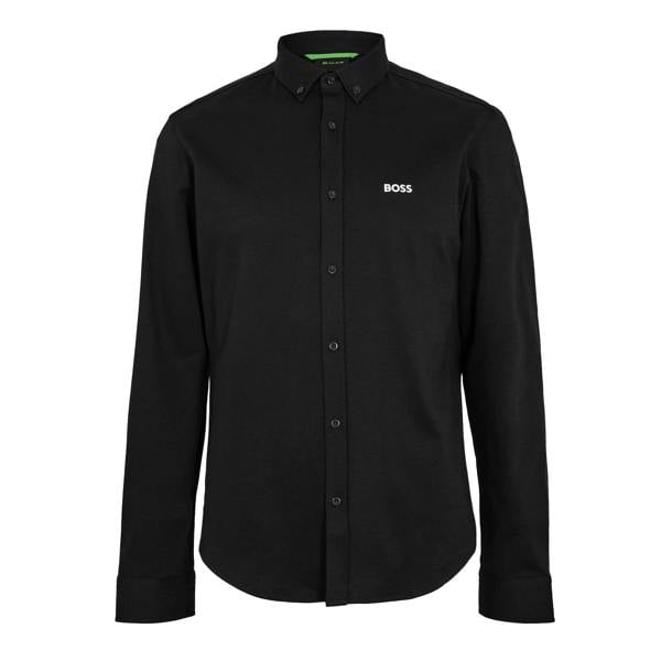 Boss Mens Motion Logo Cotton Shirt - Black - 